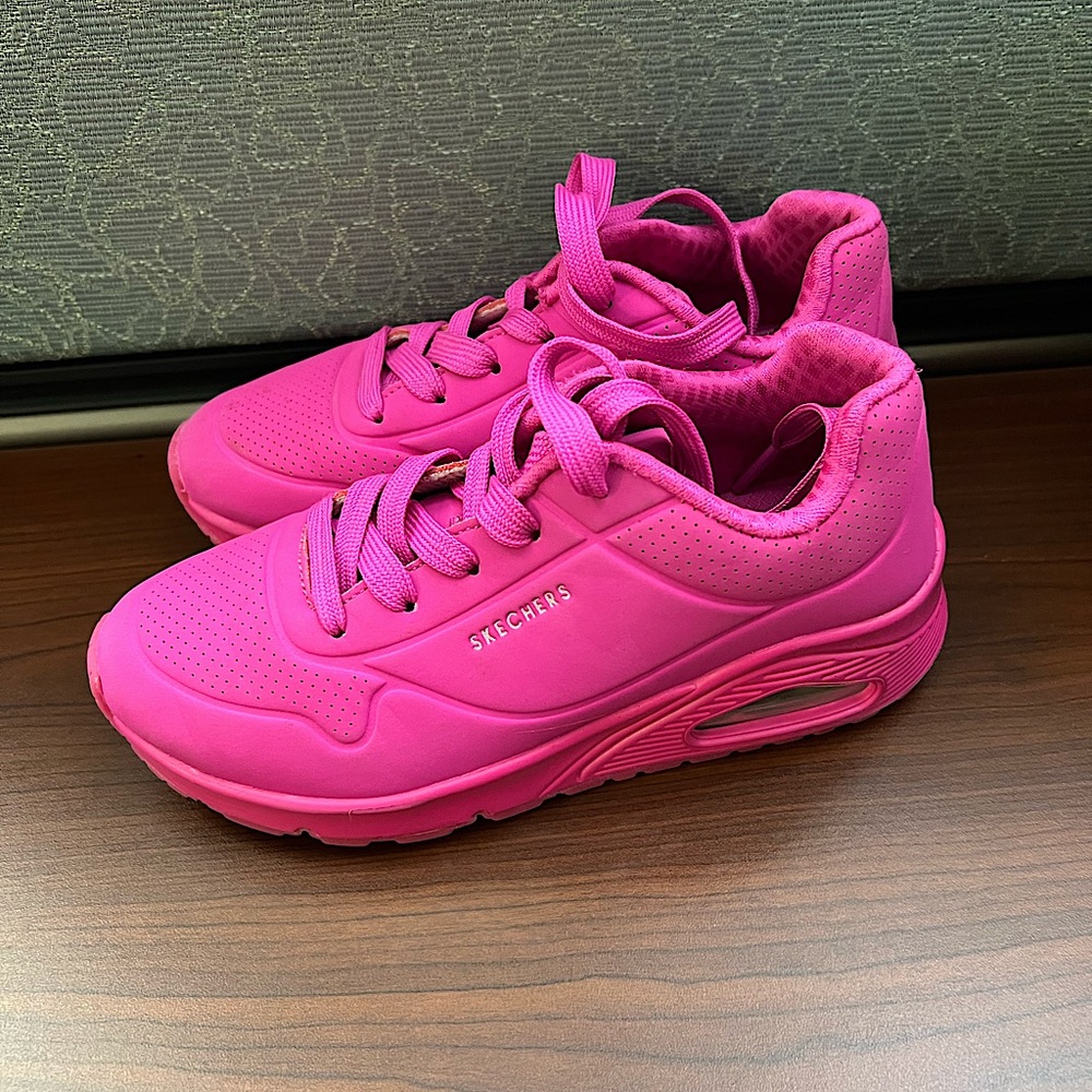 Pink girl Skechers shoes